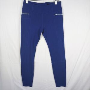 Zara Woman Blue Slim Fit Leggings Pants XXS Medium Rise Zip Pocket